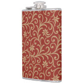 Flasques Rouges et or Damask Flor Scroll (Gauche)