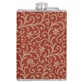 Flasques Rouges et or Damask Flor Scroll (Dos)