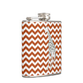 Flasques Rouille Red Safari Chevron avec Pop Art Giraffe (Droite)