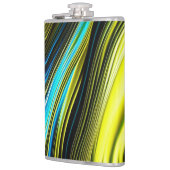 Flasques Rouleaux de soie et de satin Abstraits bleu et or (Gauche)