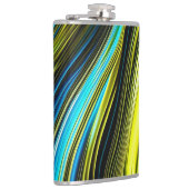 Flasques Rouleaux de soie et de satin Abstraits bleu et or (Droite)