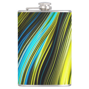 Flasques Rouleaux de soie et de satin Abstraits bleu et or