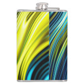 Flasques Rouleaux de soie et de satin Abstraits bleu et or (Dos)