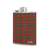 Flasques Royal Stewart Tartan Red Scottish Plaid Monogramme (Gauche)