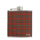 Flasques Royal Stewart Tartan Red Scottish Plaid Monogramme (Devant)