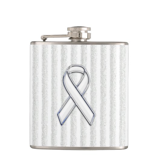 Flasques Ruban Blanc sensibilisation aux rayures verticales (Devant)