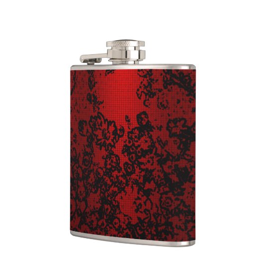 Flasques Ruby red black stylish floral vibrant élégant (Gauche)