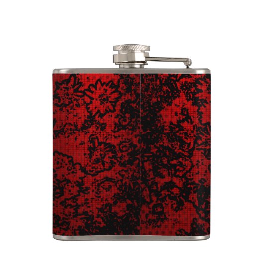 Flasques Ruby red black stylish floral vibrant élégant (Dos)