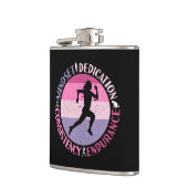 Flasques Running Mindset - Citation d'endurance de la fille (Gauche)