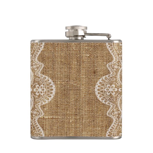 Flasques Russe Burlap Mariage de dentelle Best Man (Dos)