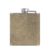 Flasques Russe kaki faux cuir monogramme nom patron (Dos)