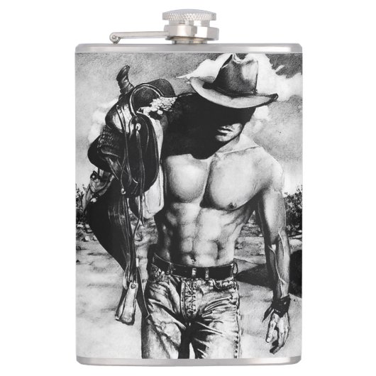Flasques Russe Western Cowboy Cool Masculine Art moderne (Devant)