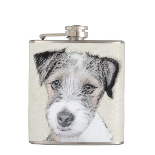 Flasques Russell Terrier Peinture rugueuse - Art Chien orig
