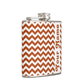 Flasques Rust Red Safari Chevron avec nom personnalisable (Droite)