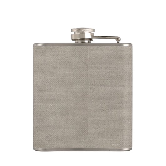 Flasques Rustic Chic Faux Burlap M. et Mme Monogram (Dos)