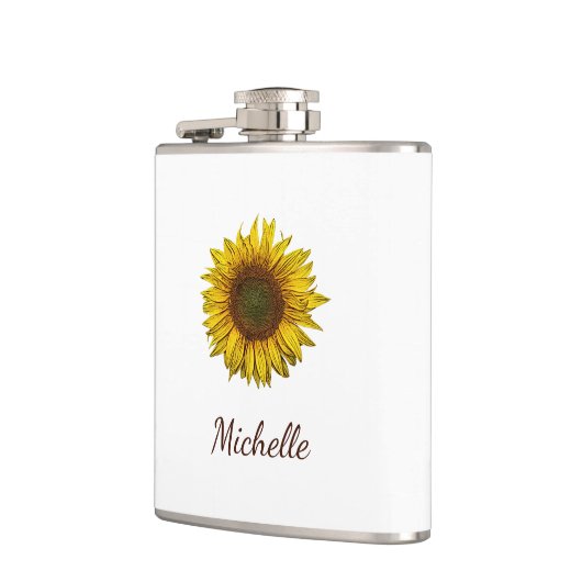 Flasques Rustic Sunflower Boho Floral Personalized  (Gauche)