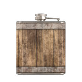 Flasques Rustic Wood Metal Band Navy Quatrefoil 3 monogram (Dos)