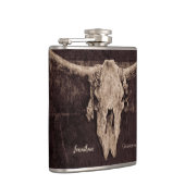 Flasques Rustique Western Bull Skull Mariage Pays Texture (Droite)
