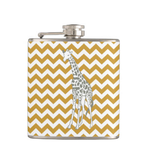 Flasques Safari Brown Chevron du Soudan avec la girafe