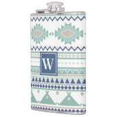 Flasques Sage & Navy Blue Native American Motif (Gauche)