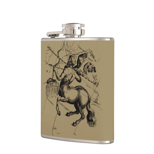 Flasques Sagittarius Constellation Map Hevelius 1690 (Gauche)