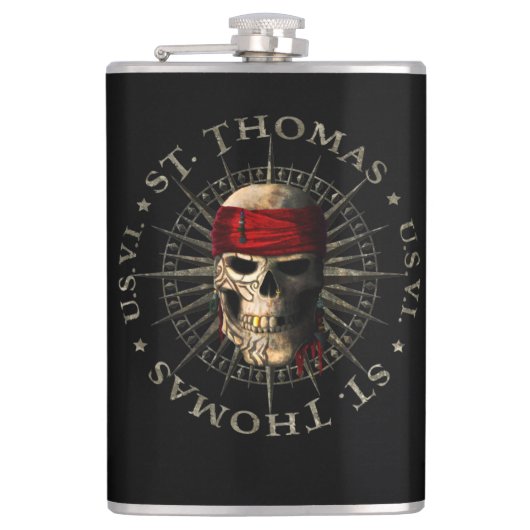 Flasques Saint Thomas USVI Pirate Skull (Devant)