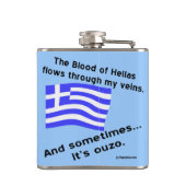 Flasques Sang Hellas Flux Veines Parfois Ouzo Personnaliser (Dos)