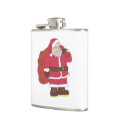 Flasques Santa Claus en rouge avec sac cadeau et lunettes (Gauche)