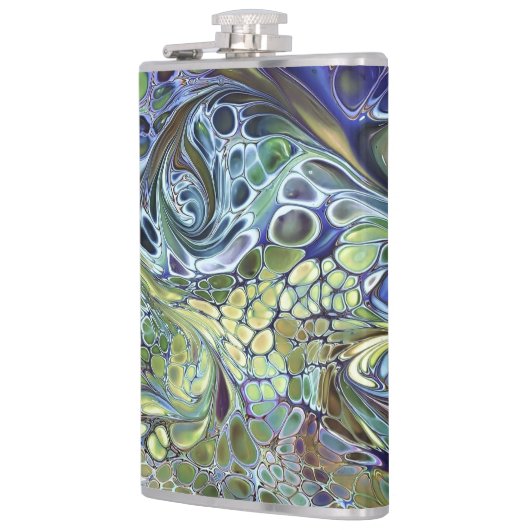 Flasques Sauge vert olive, bleu violet bordeaux abstrait (Gauche)