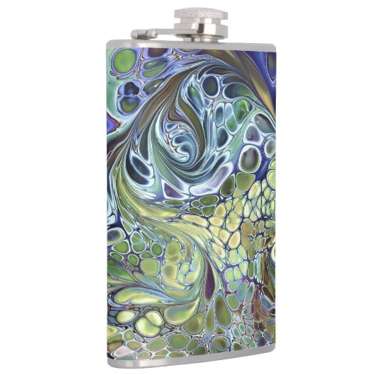 Flasques Sauge vert olive, bleu violet bordeaux abstrait (Droite)