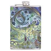 Flasques Sauge vert olive, bleu violet bordeaux abstrait (Devant)