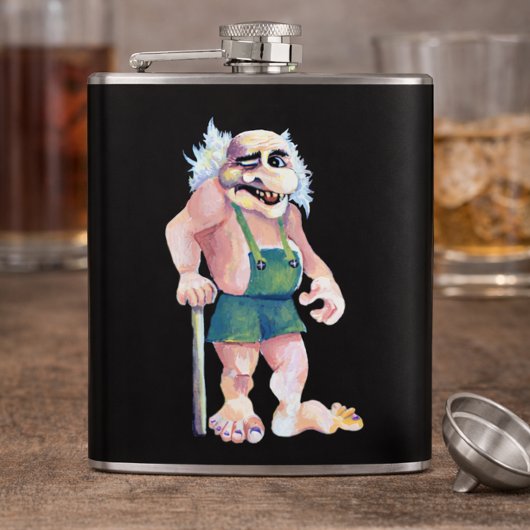 Flasques Scandinave drôle à l'oeil Ogre Troll