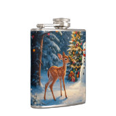 Flasques Scene d'arbre de Noël Cute Deer Fawn Snowman (Droite)