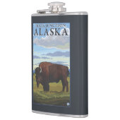 Flasques Scène de bison - jonction de delta, Alaska (Gauche)