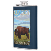 Flasques Scène de bison - parc national de glacier, la TA (Gauche)