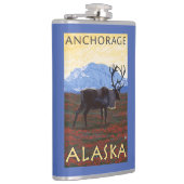 Flasques Scène de caribou - Anchorage, Alaska (Droite)