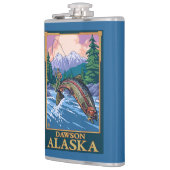 Flasques Scène de pêche de mouche - Dawson, Alaska (Gauche)