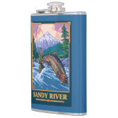 Flasques Scène de pêche de mouche - rivière de Sandy, (Gauche)