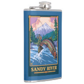 Flasques Scène de pêche de mouche - rivière de Sandy, (Droite)