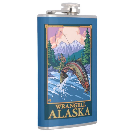 Flasques Scène de pêche de mouche - Wrangell, Alaska (Droite)