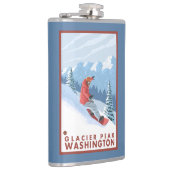 Flasques Scène de surfeur - crête de glacier, Washington (Droite)