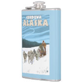 Flasques Scène Sledding de chien - Cordova, Alaska (Gauche)