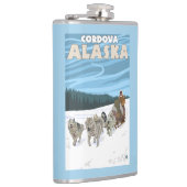 Flasques Scène Sledding de chien - Cordova, Alaska (Droite)