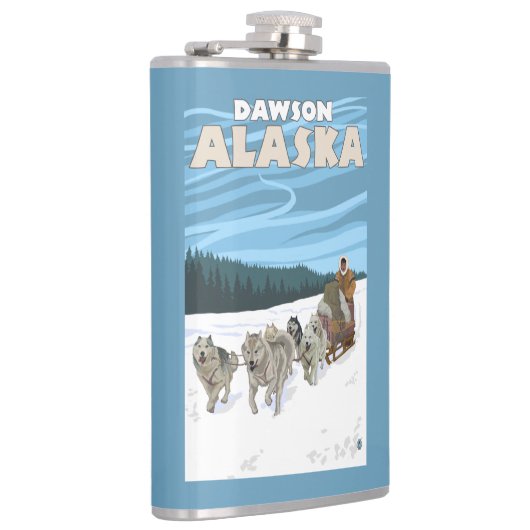 Flasques Scène Sledding de chien - Dawson, Alaska (Droite)
