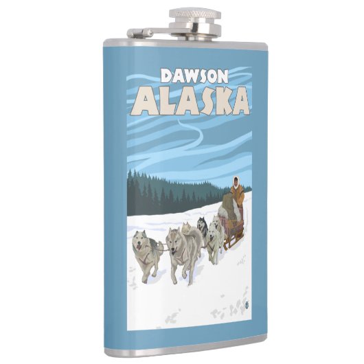 Flasques Scène Sledding de chien - Dawson, Alaska (Droite)