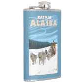 Flasques Scène Sledding de chien - Katmai, Alaska (Droite)