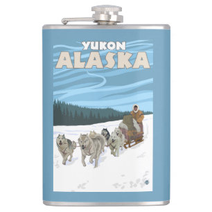 Flasques Scène Sledding de chien - le Yukon, Alaska