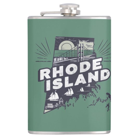 Flasques Scenic Rhode Island Retro Silhouette  (Devant)