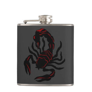 Flasques Scorpion noir avec des accents rouges