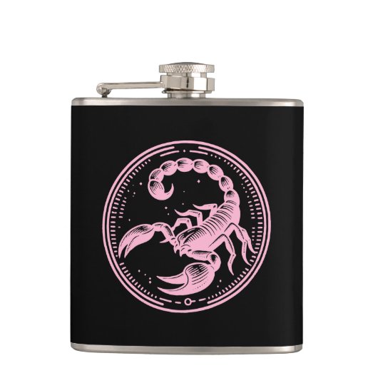 Flasques Scorpion rose Astrologie Scorpion SIGNE Zodiaque (Devant)